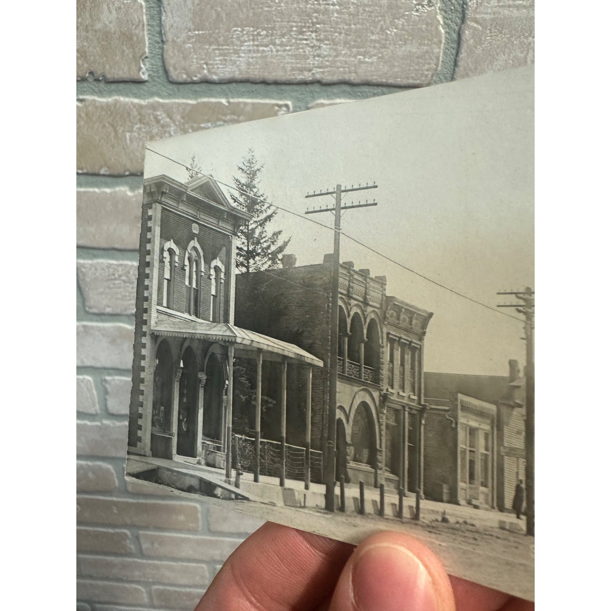 St Ansgar Iowa IA RPPC Postcard Street Scene Buildings, Post Office 1910 Vintage