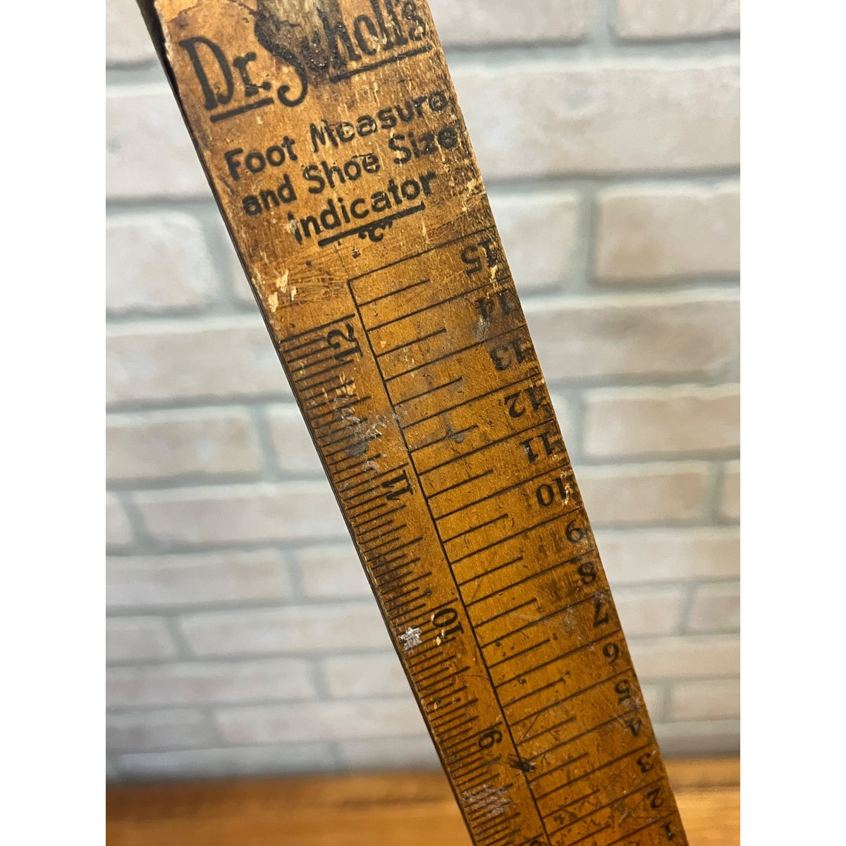Vintage Dr Scholl’s Foot Measure Ruler Wooden Shoe Sizing Tool Chicago USA
