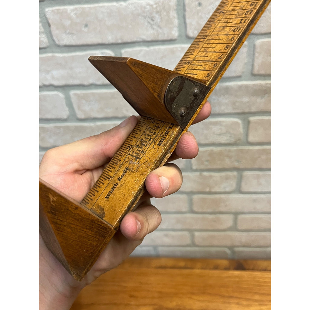 Vintage Dr Scholl’s Foot Measure Ruler Wooden Shoe Sizing Tool Chicago USA