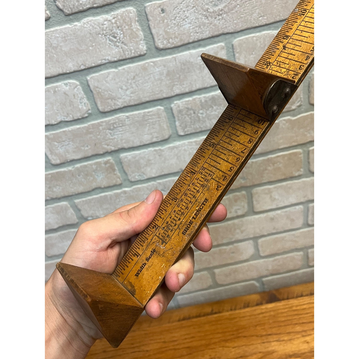 Vintage Dr Scholl’s Foot Measure Ruler Wooden Shoe Sizing Tool Chicago USA