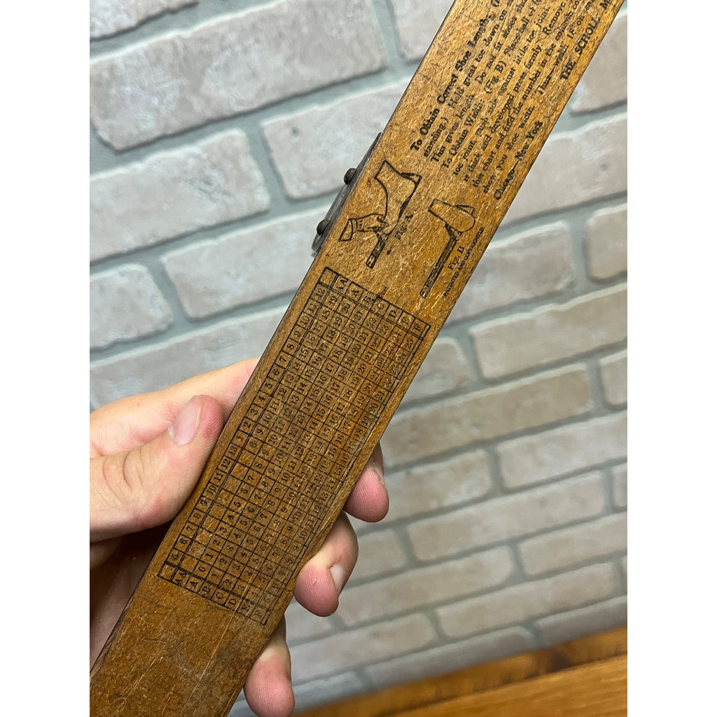Vintage Dr Scholl’s Foot Measure Ruler Wooden Shoe Sizing Tool Chicago USA