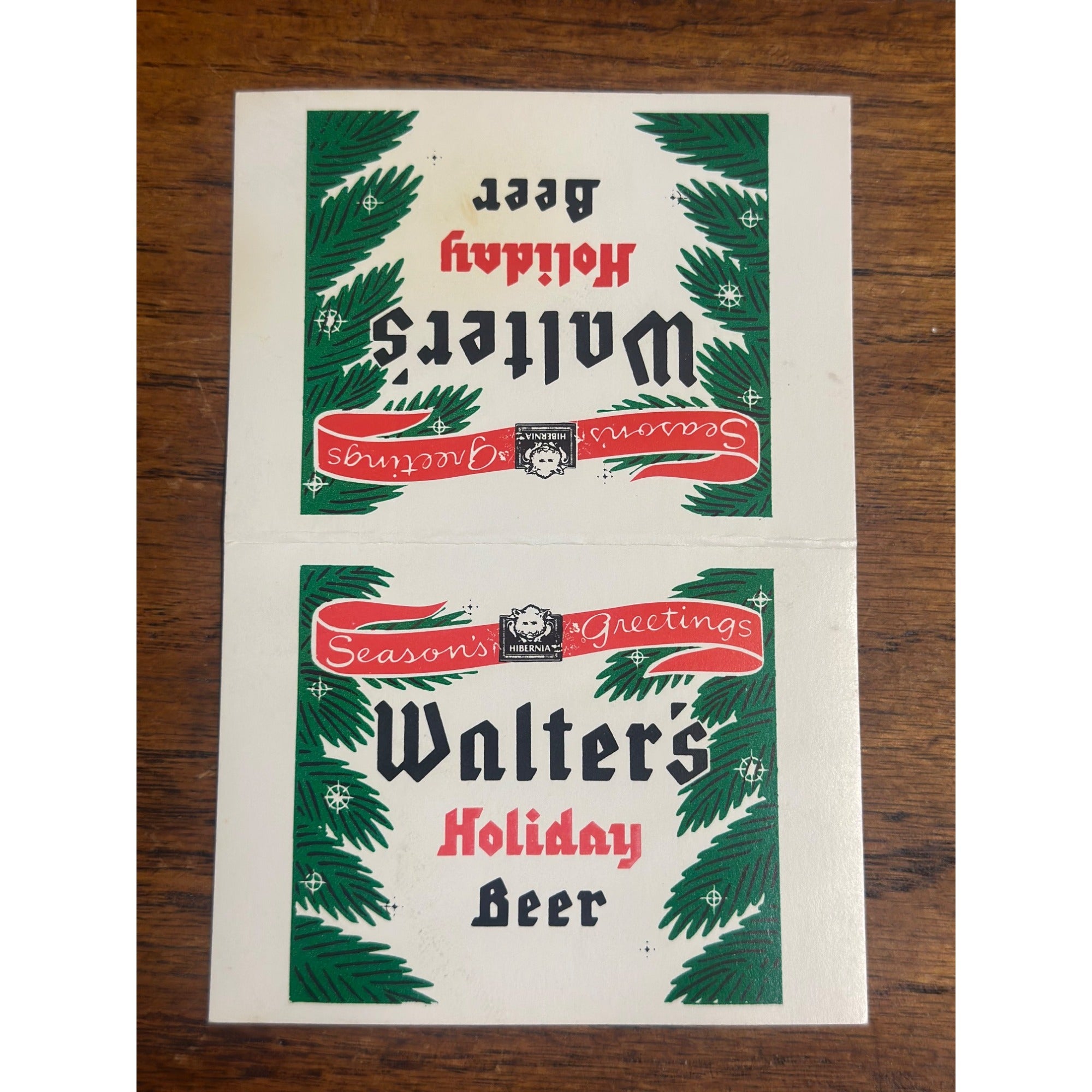 Vintage Walter's Holiday Beer Seasons Greetings Matchbook Eau Claire Wisconsin