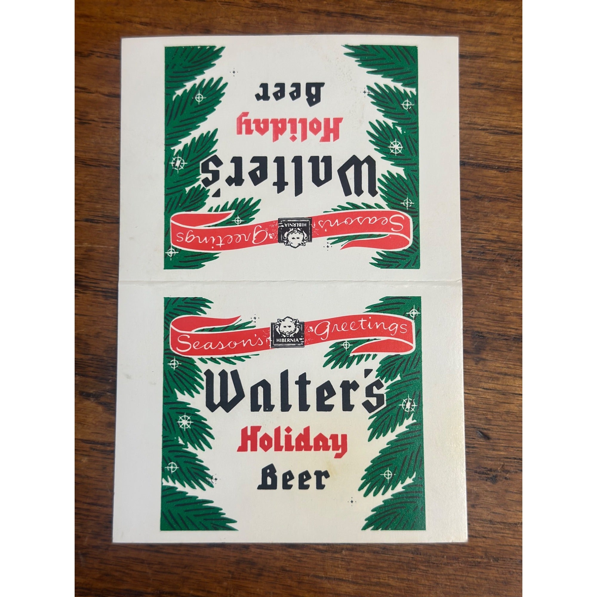 Vintage Walter's Holiday Beer Seasons Greetings Matchbook Eau Claire Wisconsin