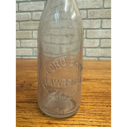 Pre-Pro 1890s Ford Bros Lawrence Mass. Beer Bottle Tooled Embossed 12oz