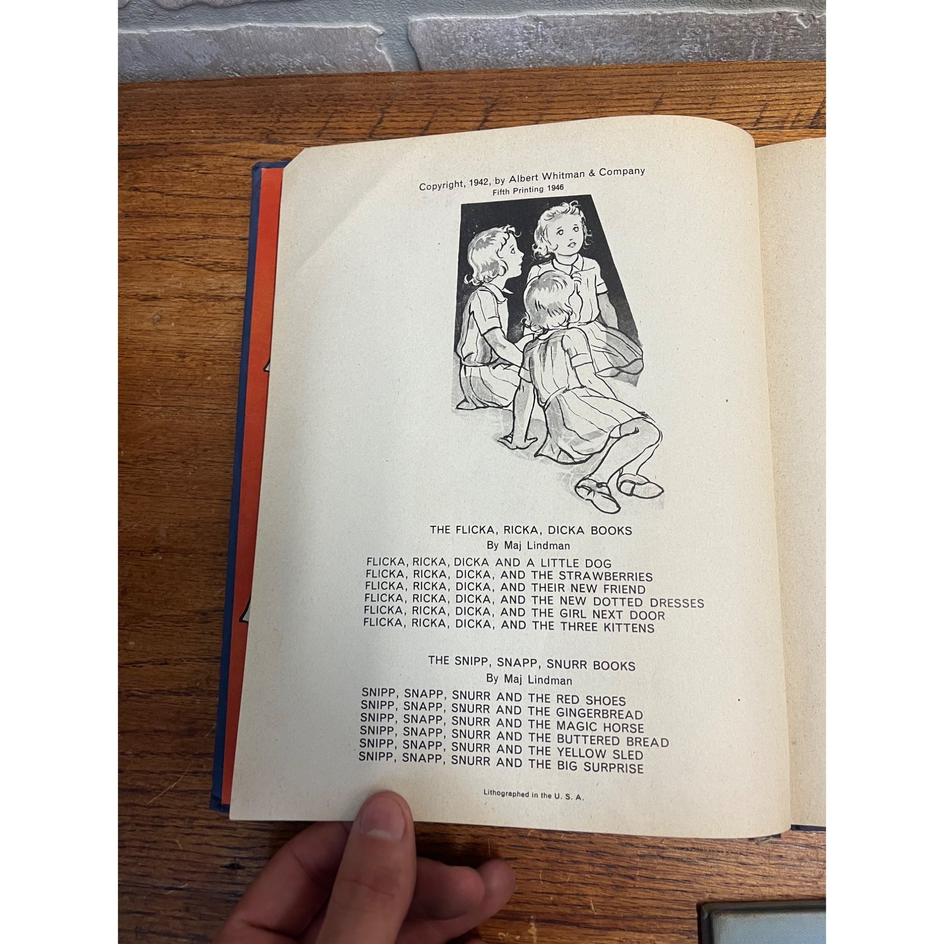 Vintage (2) Flicka, Ricka, Dicka Books -- Three Kittens & New Friend (Lindman)