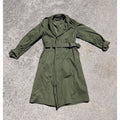 Vintage US Army 1955 Overcoat Trenchcoat OG 107 Korean War -- Long / Small