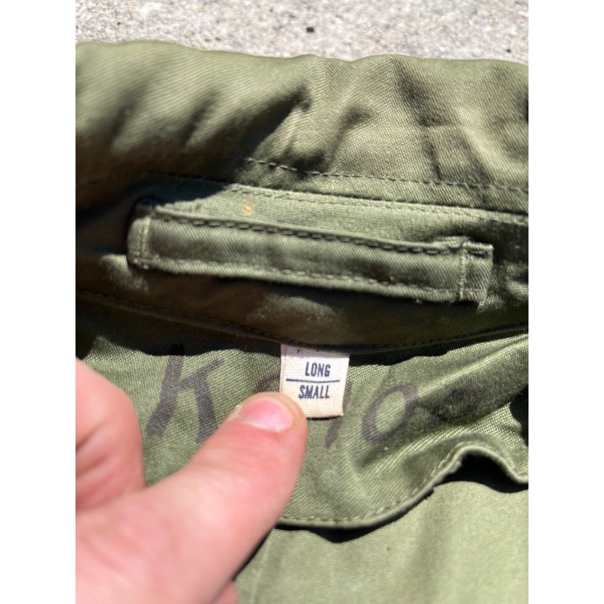 Vintage US Army 1955 Overcoat Trenchcoat OG 107 Korean War -- Long / Small
