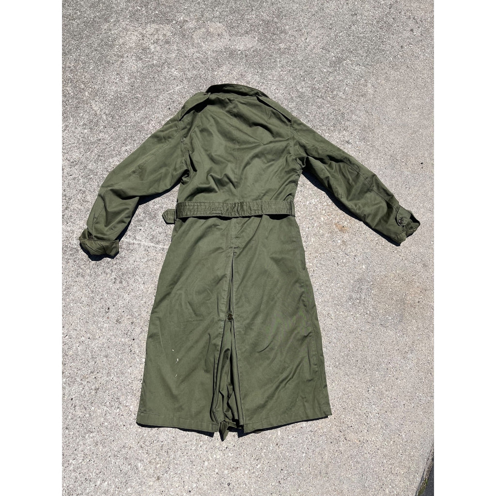 Vintage US Army 1955 Overcoat Trenchcoat OG 107 Korean War -- Long / Small