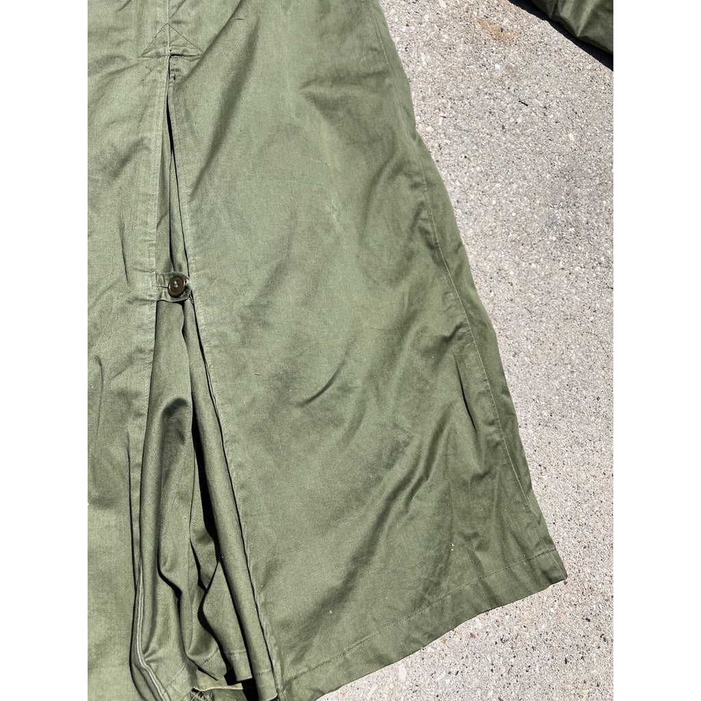 Vintage US Army 1955 Overcoat Trenchcoat OG 107 Korean War -- Long / Small