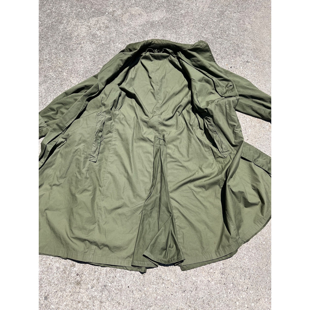 Vintage US Army 1955 Overcoat Trenchcoat OG 107 Korean War -- Long / Small