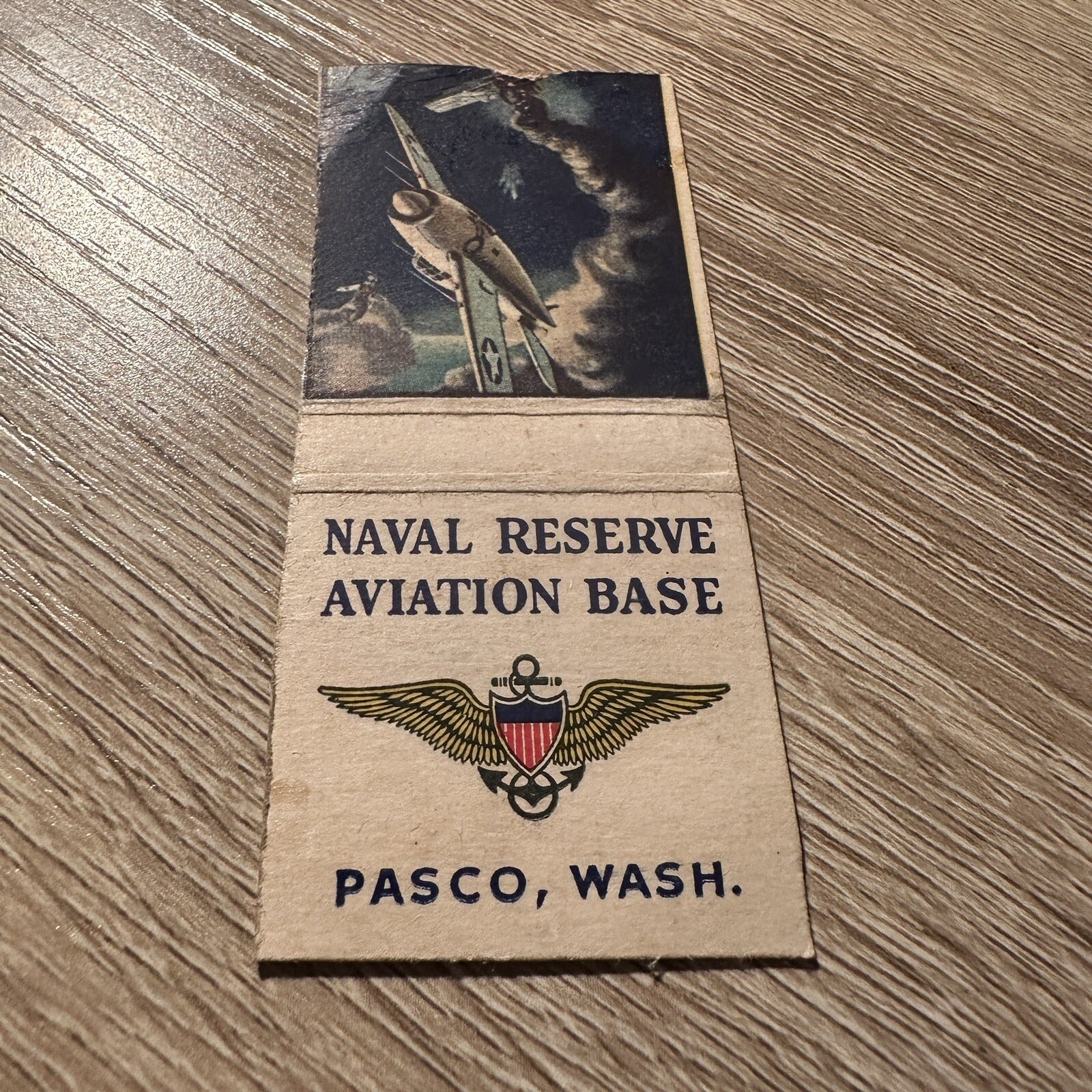 1940s naval reserve aviation base pasco Washington Advertising Matchbook
