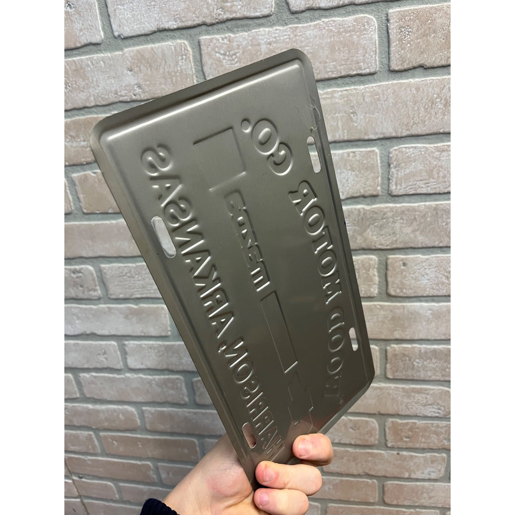 Vintage Volkswagen Chevy Mazda Dealer Metal Booster License Plate Arkansas