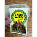 Vintage 1950s Utah Cache Valley Bridger's Men Travel Souvenir Decal Sticker NOS