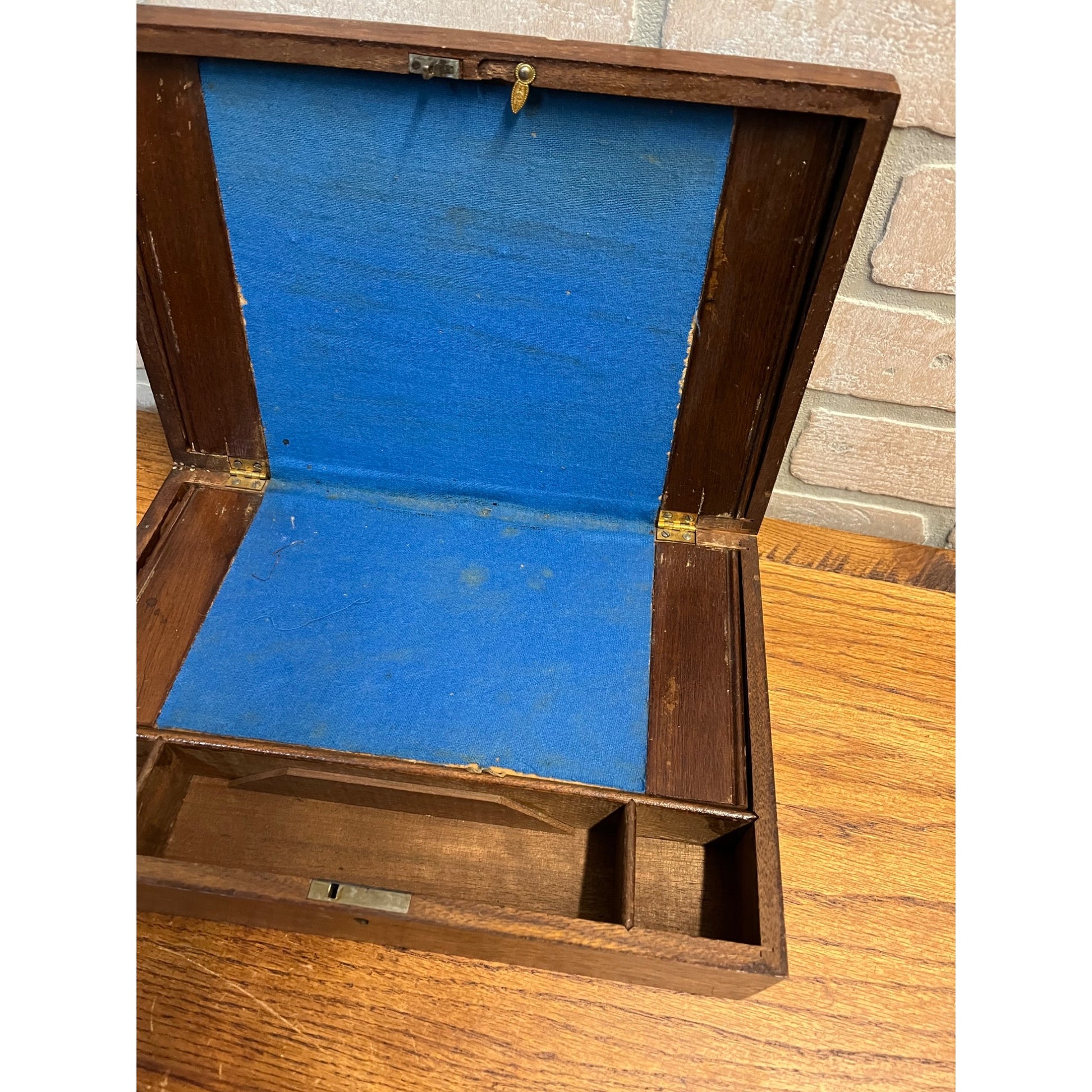 Antique 19th c. Portable Wooden Lap Field Desk Victorian 1800s