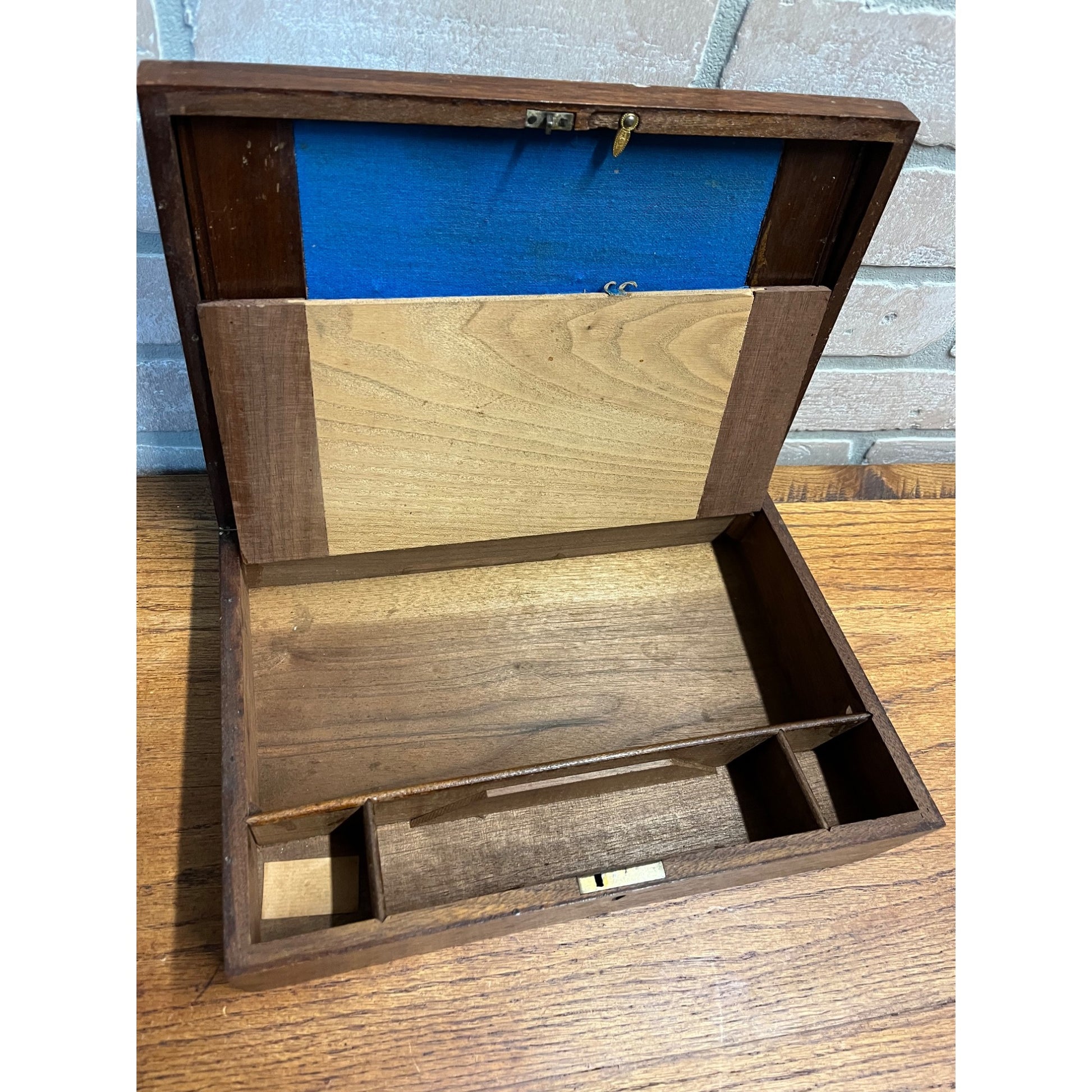 Antique 19th c. Portable Wooden Lap Field Desk Victorian 1800s