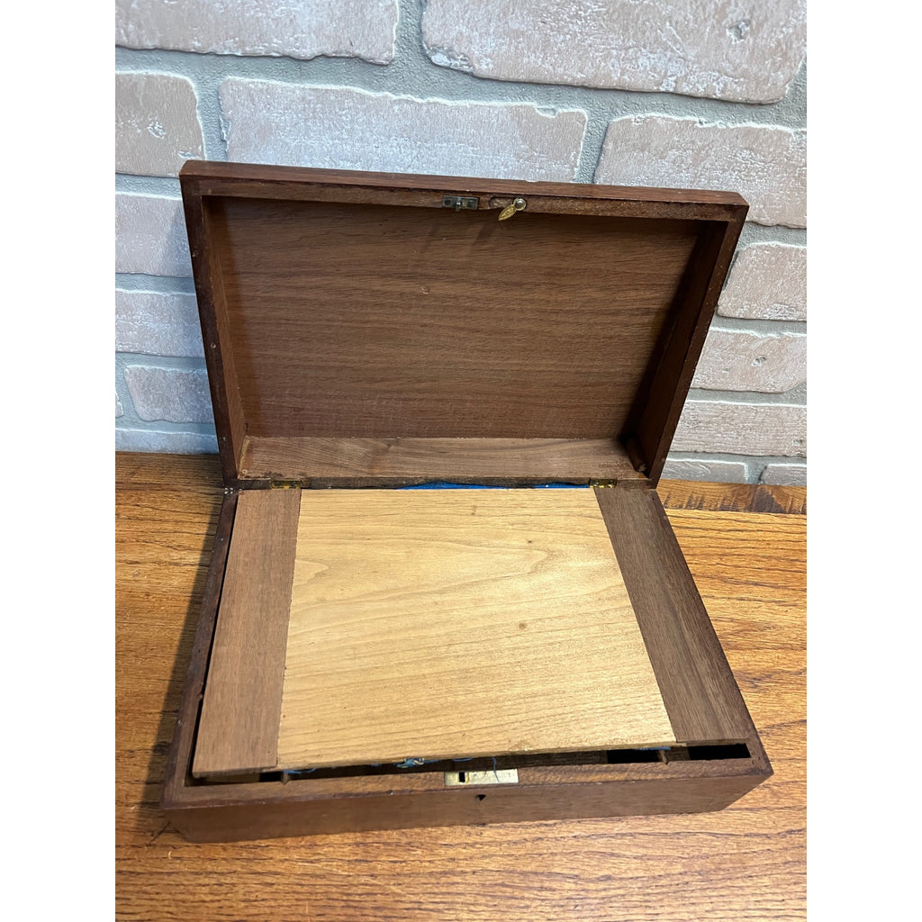 Antique 19th c. Portable Wooden Lap Field Desk Victorian 1800s