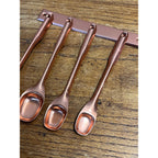 Vintage 1960s MCM Mid-Century Tablespoon Teaspoon Hanging Kitchen 5pc Set Copper