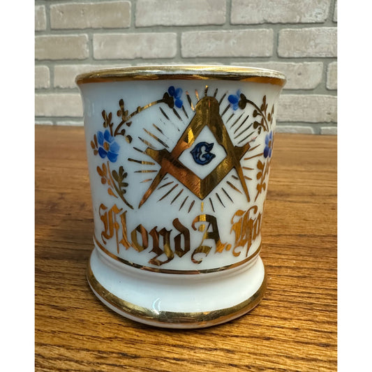Antique Occupational Shaving Mug Freemasons Masonic Free Mason Felda Germany