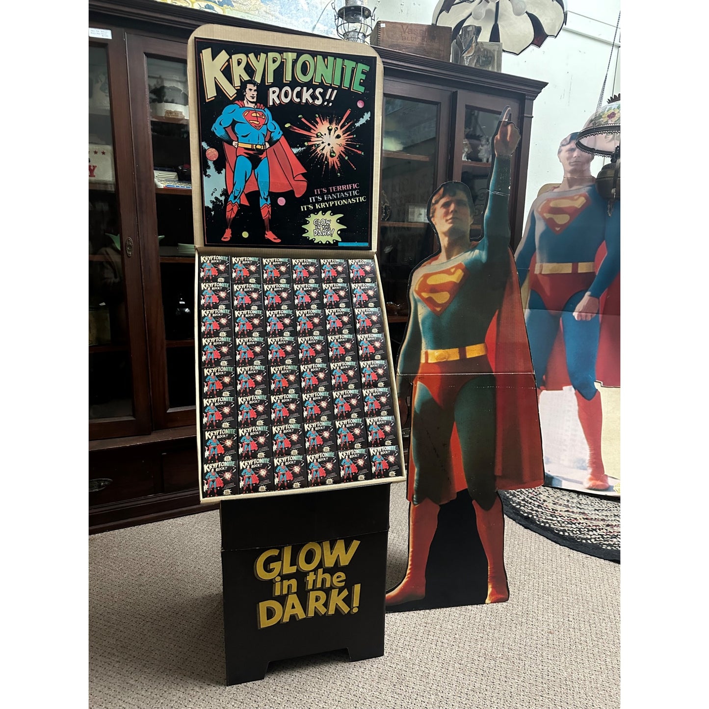 RARE Vintage 1977 Superman Kryptonite Rocks Advertising Movie Promo Store Display