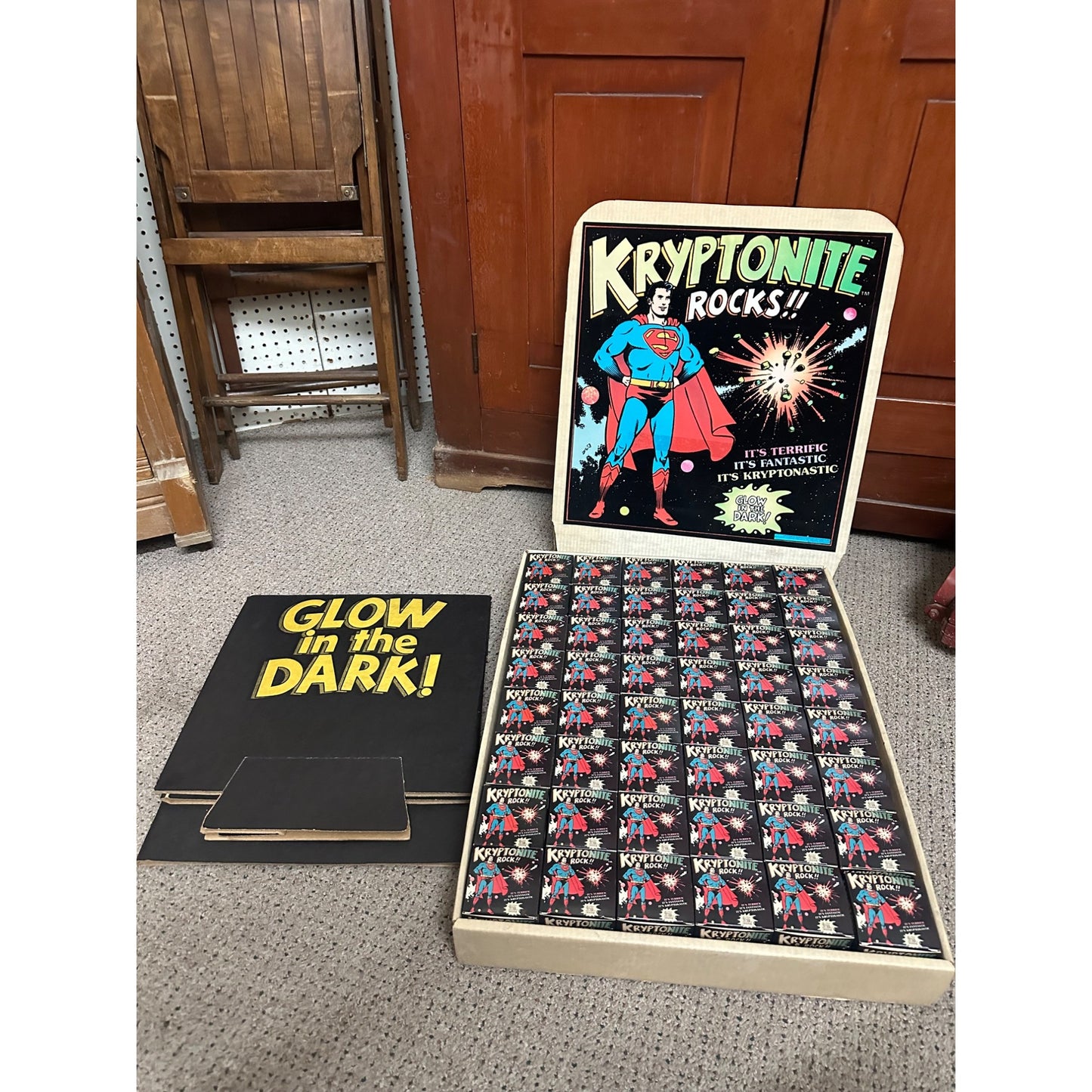 RARE Vintage 1977 Superman Kryptonite Rocks Advertising Movie Promo Store Display