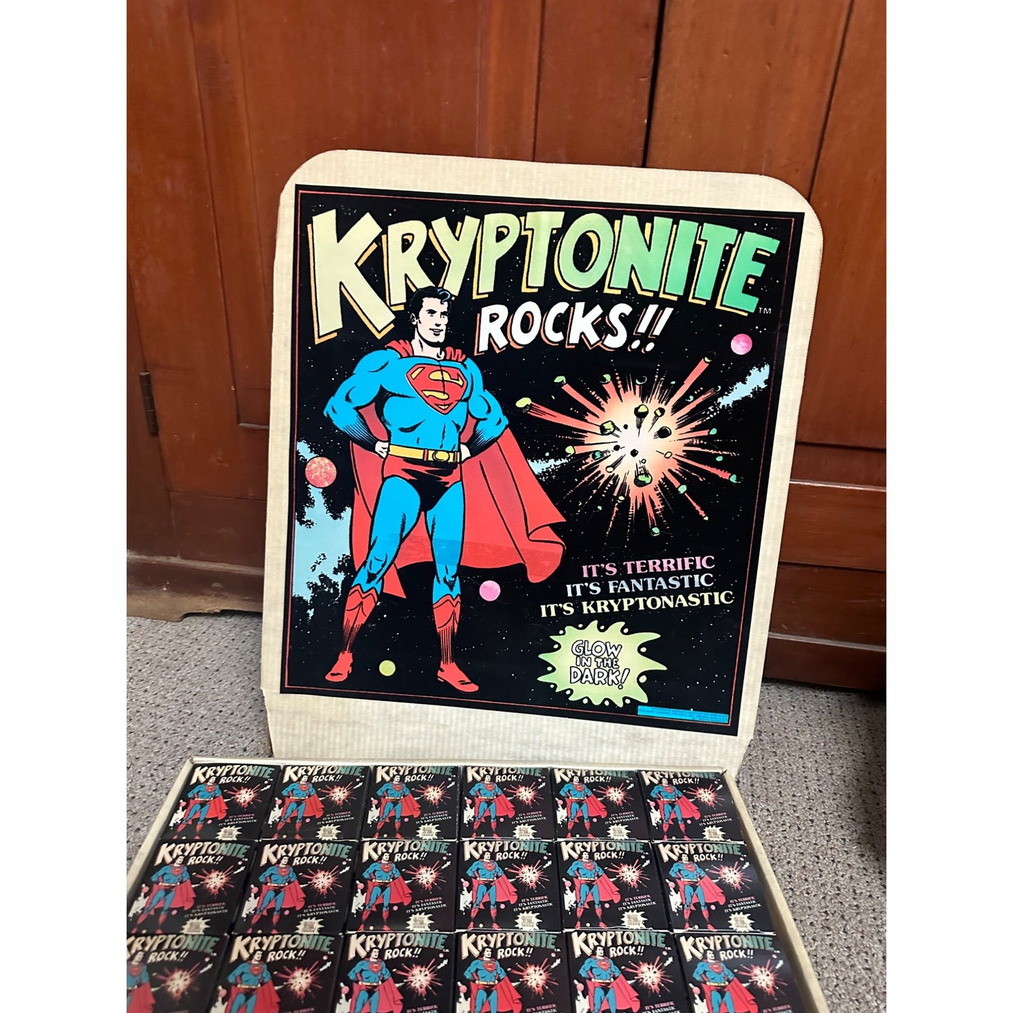 RARE Vintage 1977 Superman Kryptonite Rocks Advertising Movie Promo Store Display