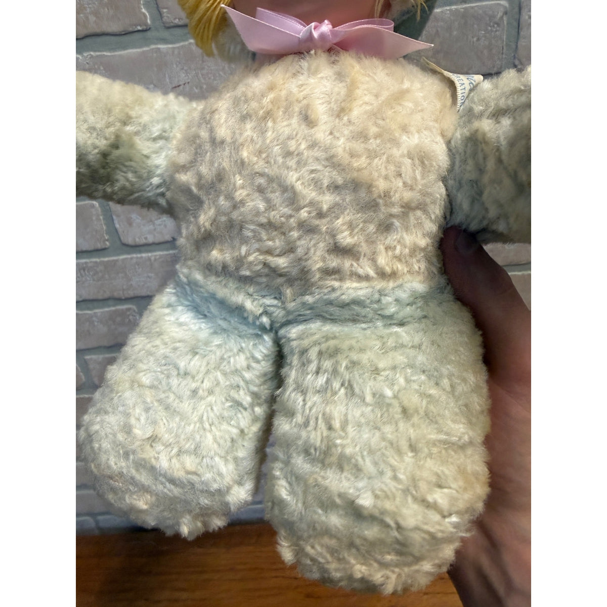 1940's Antique Gund Mfr. Plush Doll/Teddy Bear Combo-Vintage Girl Rubber
