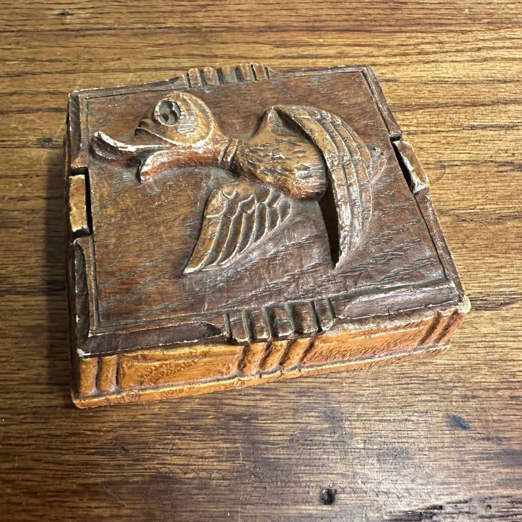 Vintage Syroco Style Art Deco Trinket Box Cigarette Case Duck