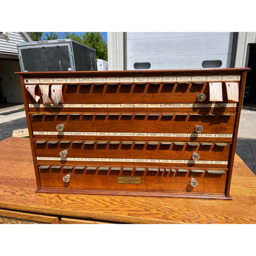 Antique 1900s McCourt Apothecary Label Oak Cabinet Pharmacy pharmacist