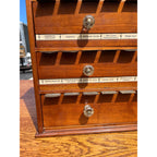 Antique 1900s McCourt Apothecary Label Oak Cabinet Pharmacy pharmacist