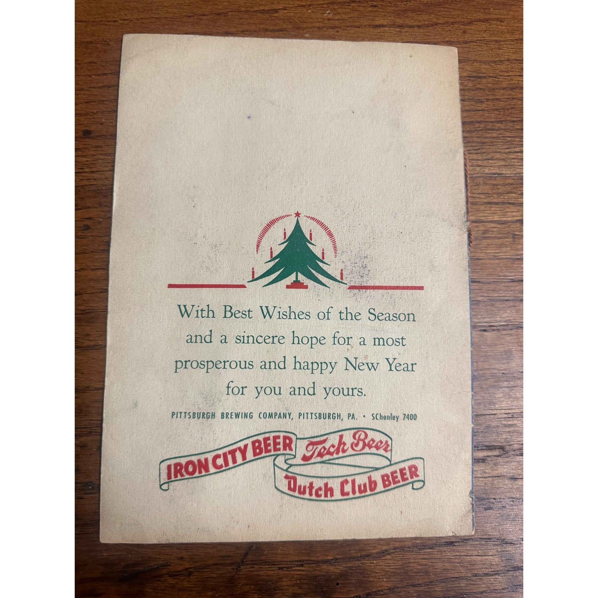 Vintage Christmas Carol Song Booklet Advertising Pittsburgh Brewing Company