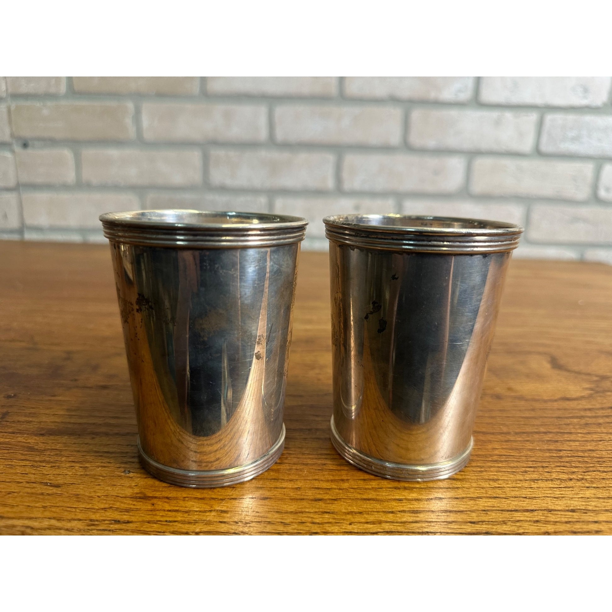 Pair International Sterling Silver 101 25 Mint Julep Cups No Mono - 252.15 g Scrap