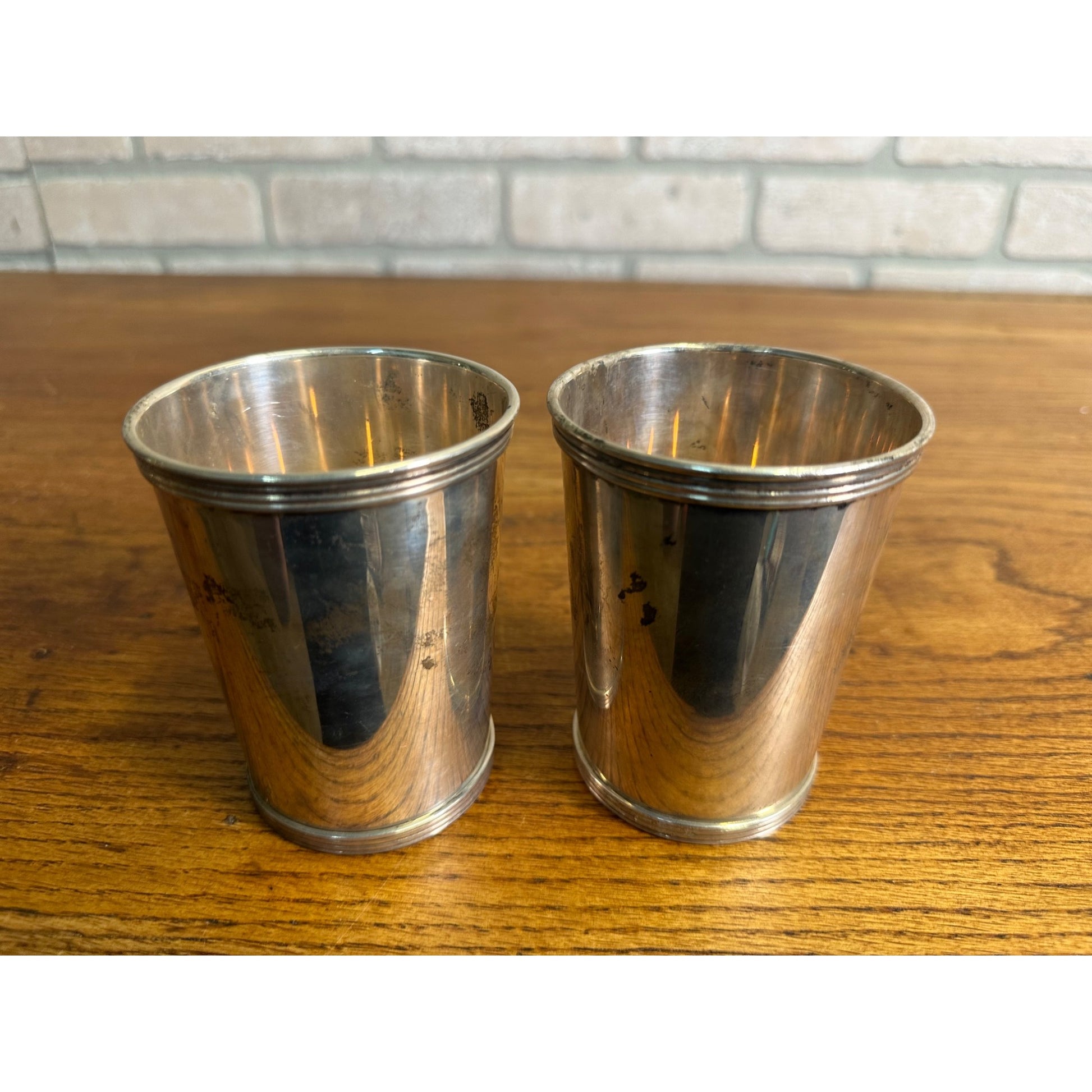 Pair International Sterling Silver 101 25 Mint Julep Cups No Mono - 252.15 g Scrap