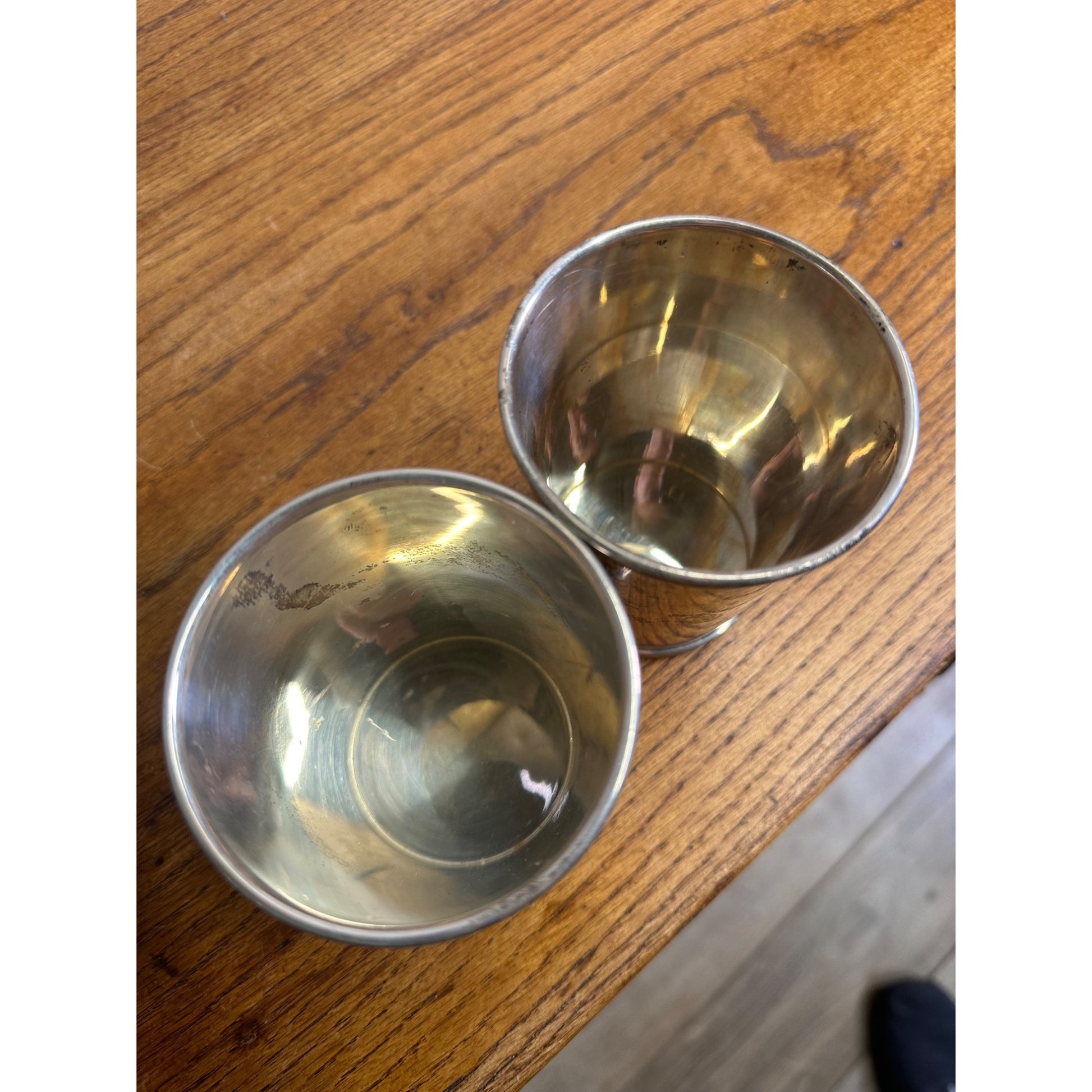 Pair International Sterling Silver 101 25 Mint Julep Cups No Mono - 252.15 g Scrap