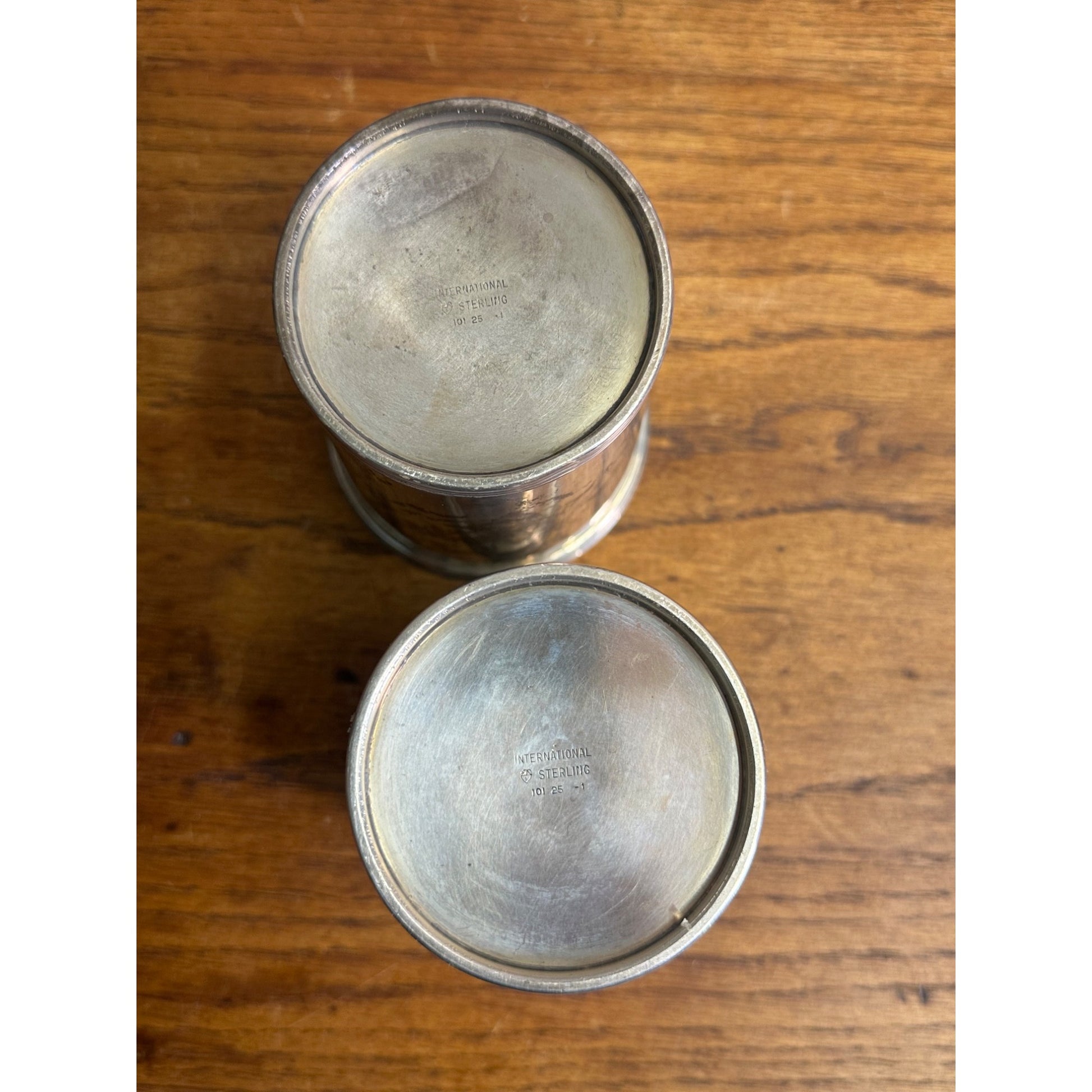 Pair International Sterling Silver 101 25 Mint Julep Cups No Mono - 252.15 g Scrap