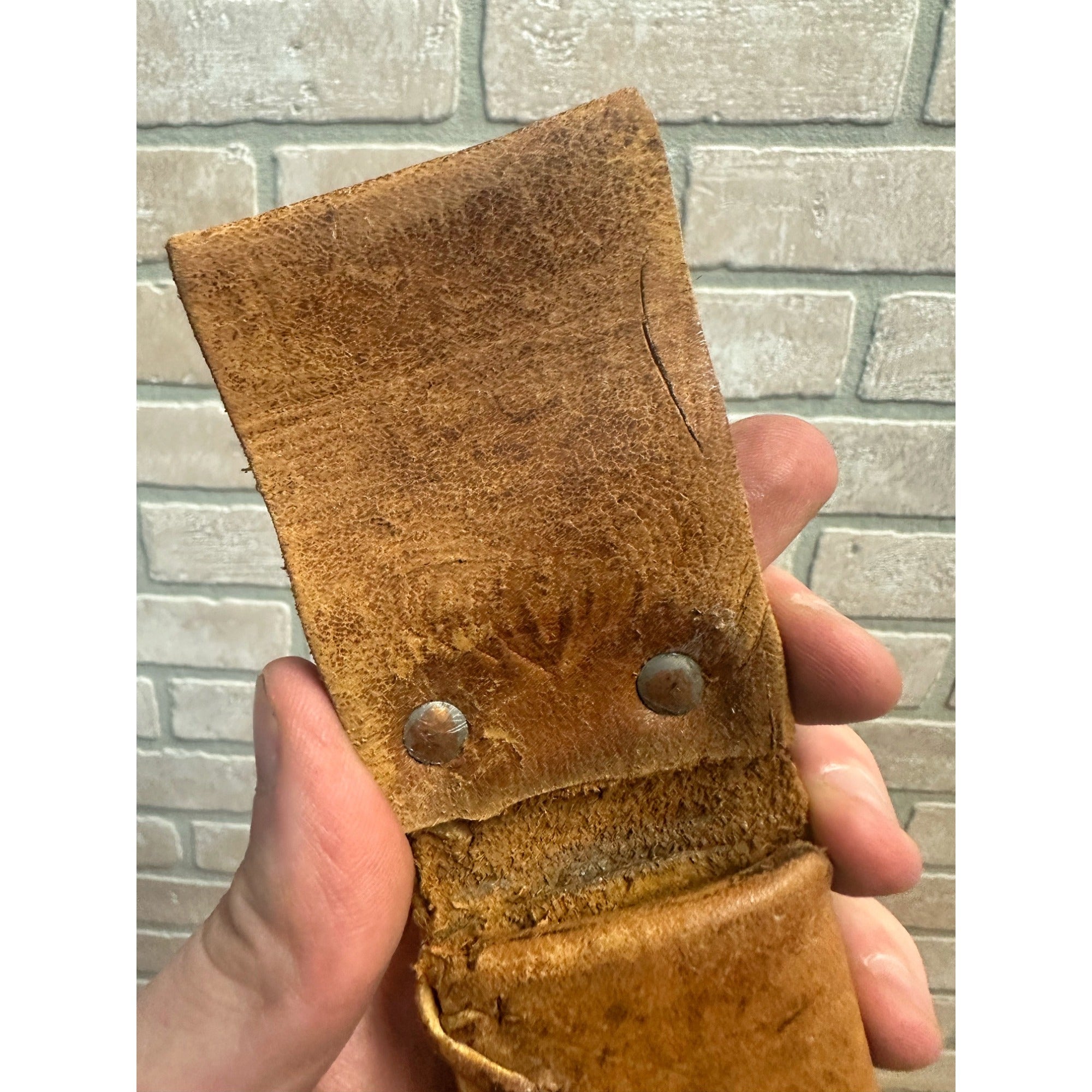 Vintage 1910s Harley Davidson Early Rider's Leather Knife Sheath Live to Ride Skull