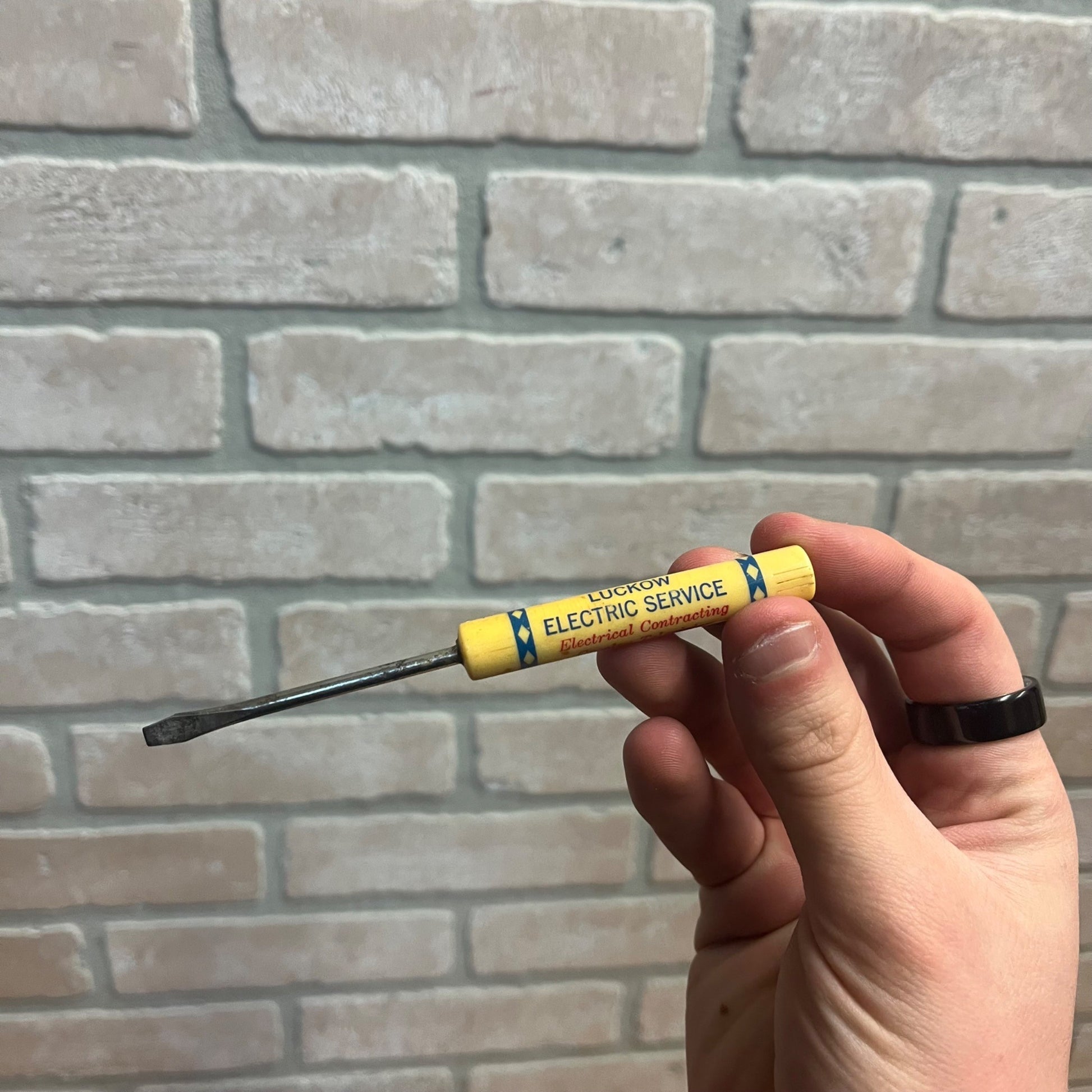 Vintage Luckow Electric Service Advertising Screwdriver - Campbellsport Wisconsin