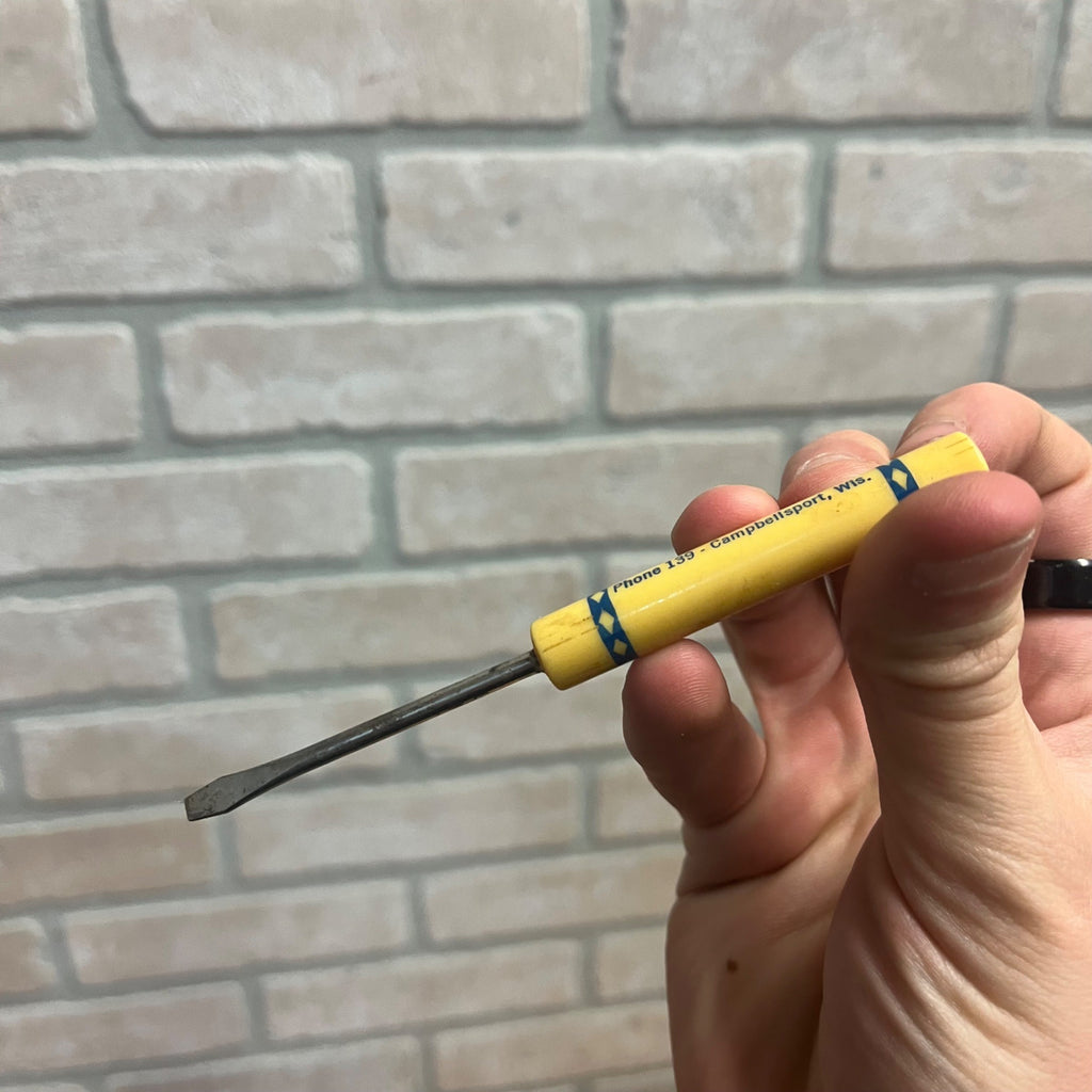 Vintage Luckow Electric Service Advertising Screwdriver - Campbellsport Wisconsin