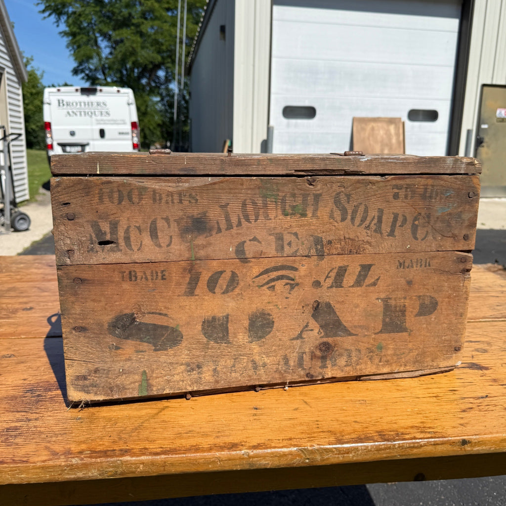Antique McCullough Soap Co. Milwaukee Wis Wooden Soap Crate Box Country Store