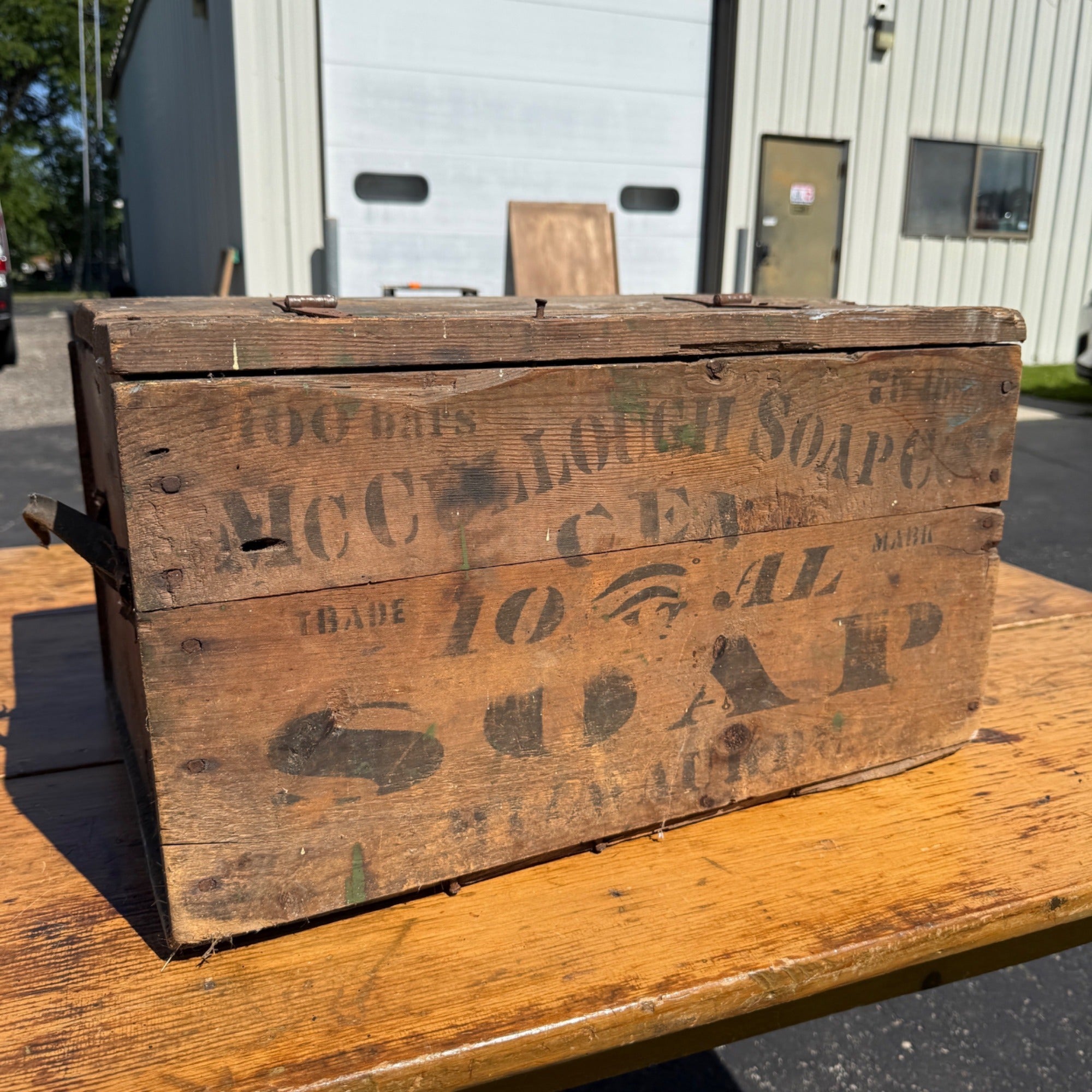 Antique McCullough Soap Co. Milwaukee Wis Wooden Soap Crate Box Country Store