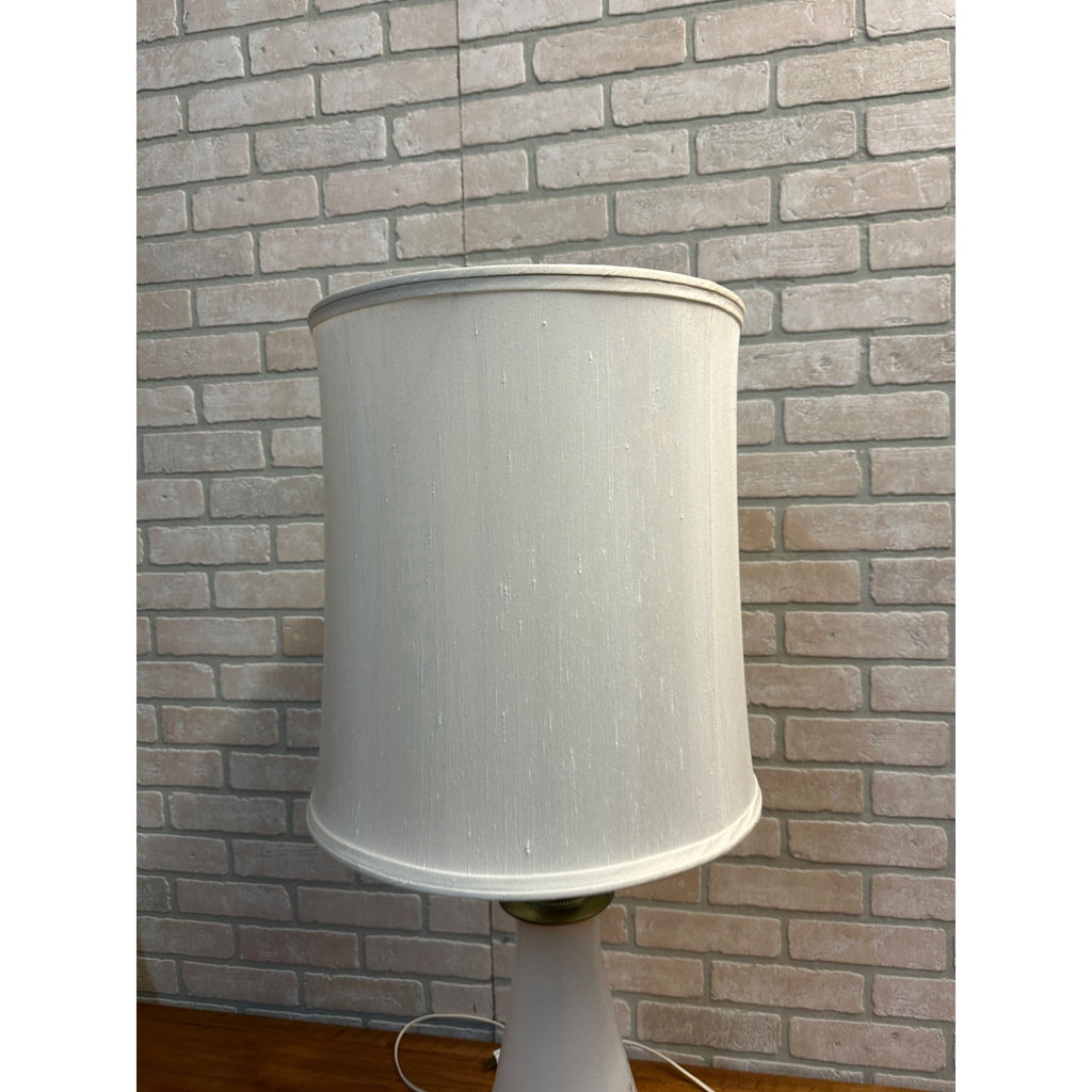 Vintage Mid Century Kosmos Brenner Lamp White Gold Etched Glass Light