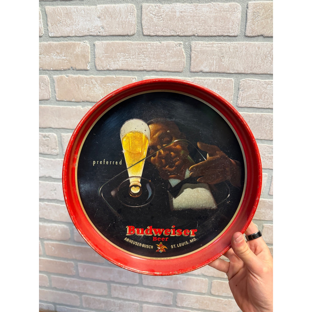 Vintage Budweiser Preferred Beer Tray 1950s Anheuser Busch St. Louis MO 11"
