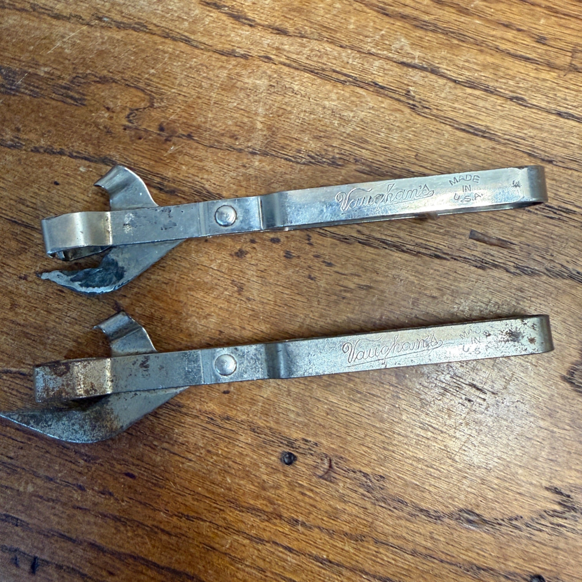Vintage VAUGHAN'S Can Opener-Bottle Opener Caps Made In USA with Corkscrew Pair of 2