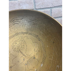Vintage Chinese Engraved Brass Bowls Asian China Export Dragon Design - Pair (2)