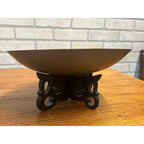 Vintage Chinese Engraved Brass Bowls Asian China Export Dragon Design - Pair (2)
