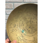 Vintage Chinese Engraved Brass Bowls Asian China Export Dragon Design - Pair (2)