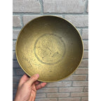 Vintage Chinese Engraved Brass Bowls Asian China Export Dragon Design - Pair (2)