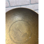 Vintage Chinese Engraved Brass Bowls Asian China Export Dragon Design - Pair (2)