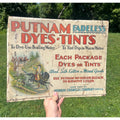 Early 1900s Tin Sign - Putnam Dyes - George Washington Chased by the Redcoats