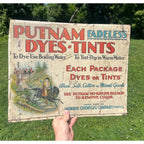 Early 1900s Tin Sign - Putnam Dyes - George Washington Chased by the Redcoats