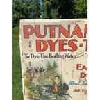 Early 1900s Tin Sign - Putnam Dyes - George Washington Chased by the Redcoats